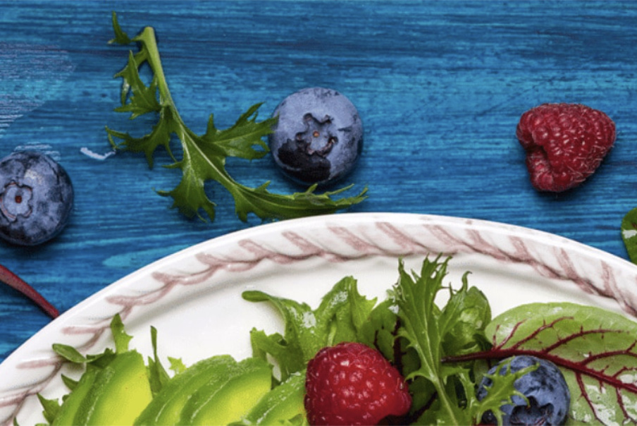 Plate of fruits and veggies